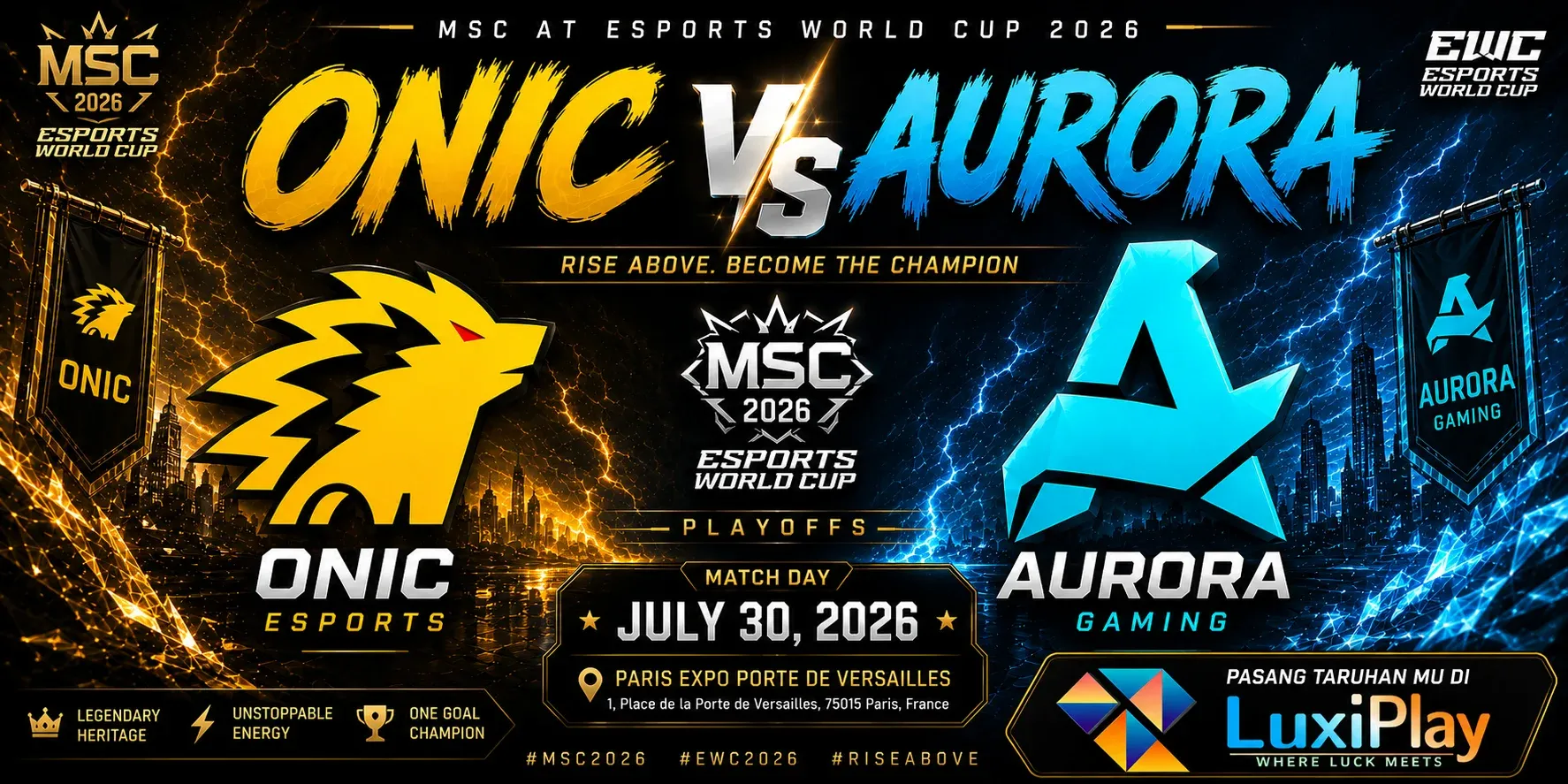 Jadwal Playoff Onic Esport vs Aurora Gaming EWC 2026